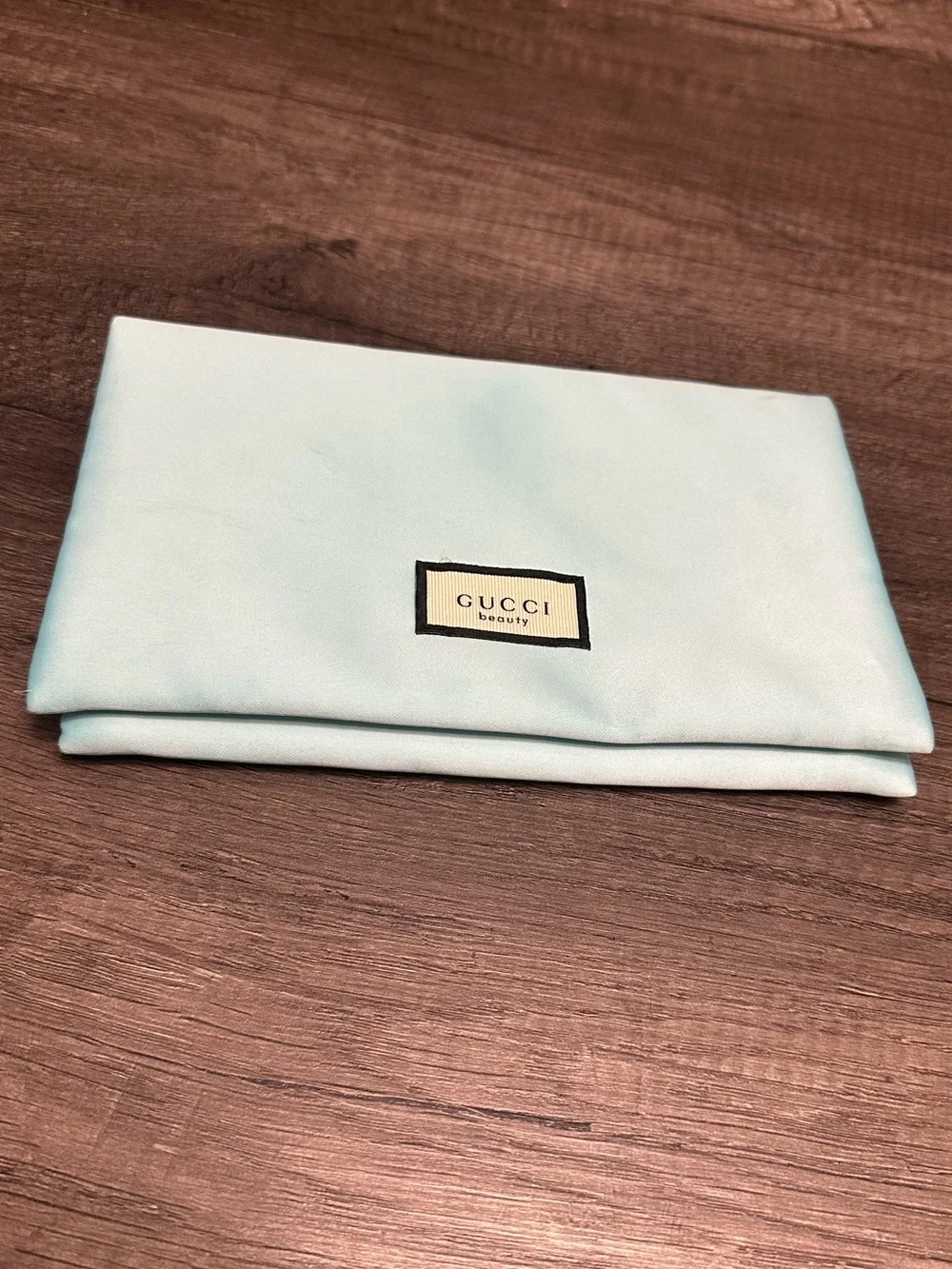 GWP Gucci Beauty Light Blue Satin Cosmetic Pouch